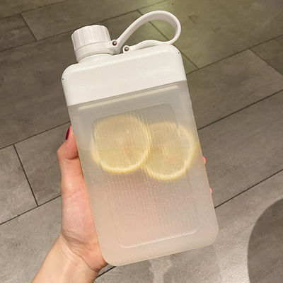 450 ml de bicarbonate de soude sans BPA, carré en PP, bouteille de jus plastique portable avec capuchon