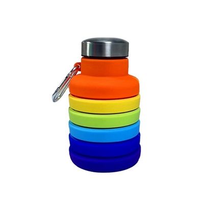 Conception contemporaine 500 ml bouteille d'eau pliable en silicone pour unisexe Voyage Gym Sports