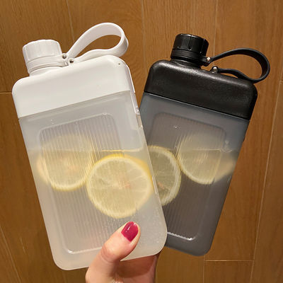 450 ml de bicarbonate de soude sans BPA, carré en PP, bouteille de jus plastique portable avec capuchon