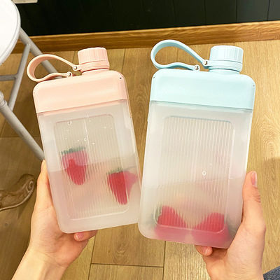 450 ml de bicarbonate de soude sans BPA, carré en PP, bouteille de jus plastique portable avec capuchon
