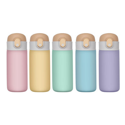 16 oz Flasque de sport pour enfants Flasque à vide isolé Thermomètre avec qualité alimentaire PP/Silicon