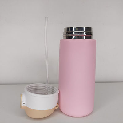 16 oz Flasque de sport pour enfants Flasque à vide isolé Thermomètre avec qualité alimentaire PP/Silicon