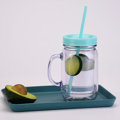 Coupe à boisson en plastique unisexe avec poignée et paille Capacité 501-600 ml Conception portable