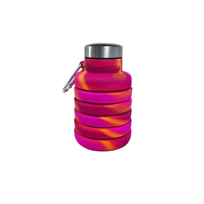 Logo personnalisé 500 ml Bouteille d'eau en silicone pour les vacances Gym Sports BPA gratuit Coupe étudiant