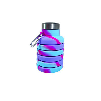 Logo personnalisé 500 ml Bouteille d'eau en silicone pour les vacances Gym Sports BPA gratuit Coupe étudiant