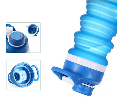 Logo personnalisé 750ml bouteille d'eau pliable silicone sans BPA pour les enfants