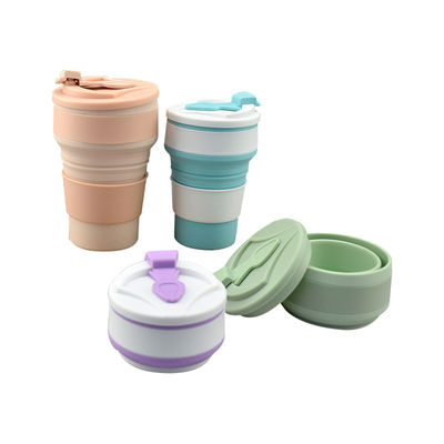 350 ml/500 ml d'impression personnalisée de tasse pliante en silicone pour bouteille d'eau portable réutilisable