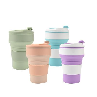 350 ml/500 ml d'impression personnalisée de tasse pliante en silicone pour bouteille d'eau portable réutilisable