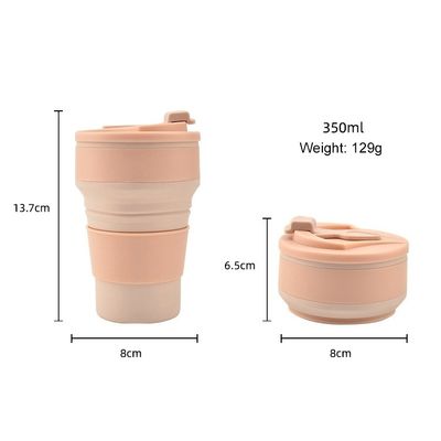 350 ml/500 ml d'impression personnalisée de tasse pliante en silicone pour bouteille d'eau portable réutilisable