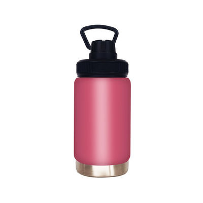 12 oz de flacon rose à double paroi réutilisable avec performance d'isolation thermique et poignée