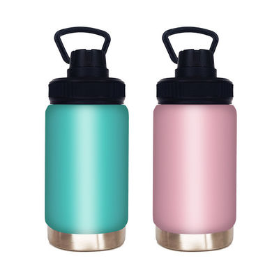 Bouteille d'eau en acier inoxydable personnalisée de grande capacité pour le sport à double paroi