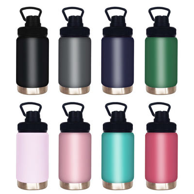 Bouteille d'eau en acier inoxydable personnalisée de grande capacité pour le sport à double paroi
