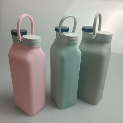Bouteille d'eau pliable en silicone avec paille Couleur personnalisée acceptable