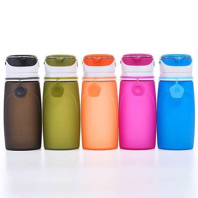 550ml Bpa libre clair sublimation Collable Gym Sport Enfants Bouteille d'eau en silicone avec lumière LED pour adultes