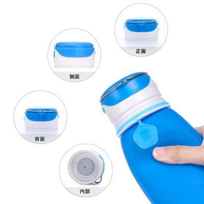 550ml Bpa libre clair sublimation Collable Gym Sport Enfants Bouteille d'eau en silicone avec lumière LED pour adultes