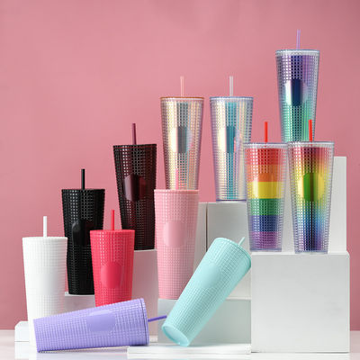 Camp 2023 Custom Outdoor Café personnalisé Tumbler Bouteille d'eau en plastique avec logo