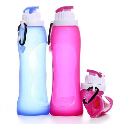Bouteille d'eau pliable en silicone équipée d'un revêtement anticorrosion pour le sport et les voyages