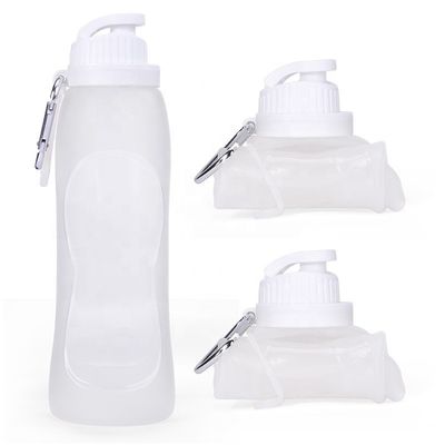 Bouteille d'eau pliable en silicone équipée d'un revêtement anticorrosion pour le sport et les voyages