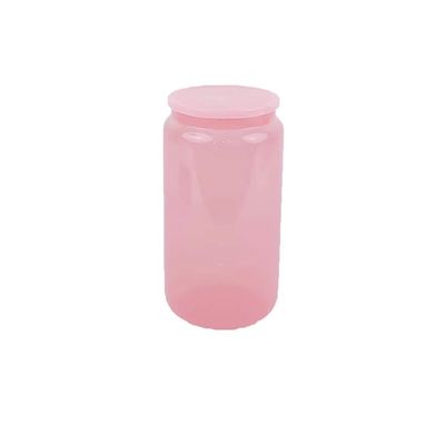 Bouteille de verre à boire 16 oz de couleur à la mode Portable Forme pour l' eau de fruits gratuite