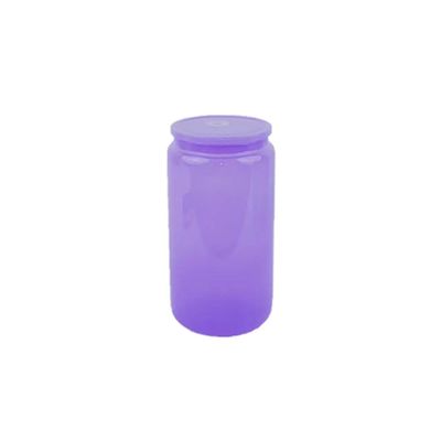 Bouteille de verre à boire 16 oz de couleur à la mode Portable Forme pour l' eau de fruits gratuite