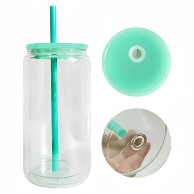 Bouteille de verre colorée de 16 oz pour tasses de bière et eau de fruits portable Conception pratique