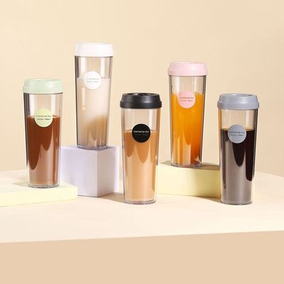 Coupe de café à double paroi pour adultes Logo personnalisé AS Coupe avec revêtement anticorrosion