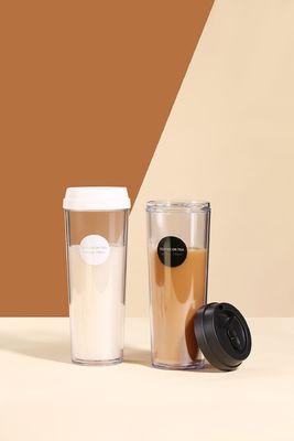 Coupe de café à double paroi pour adultes Logo personnalisé AS Coupe avec revêtement anticorrosion