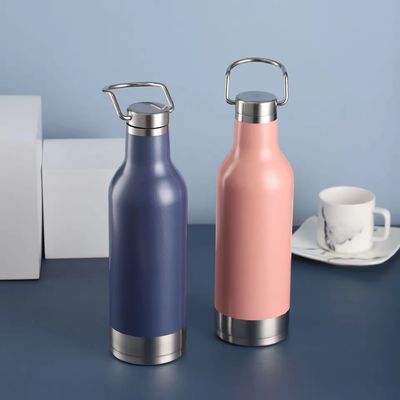 Bouteille d'eau isolée en acier inoxydable à double paroi de 16 oz Bouteille à vide avec logo