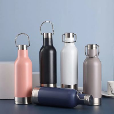 Bouteille d'eau isolée en acier inoxydable à double paroi de 16 oz Bouteille à vide avec logo