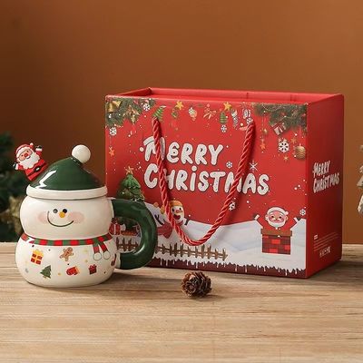 1 pièce garantie tasse de Noël en céramique avec logo personnalisé et cuillère