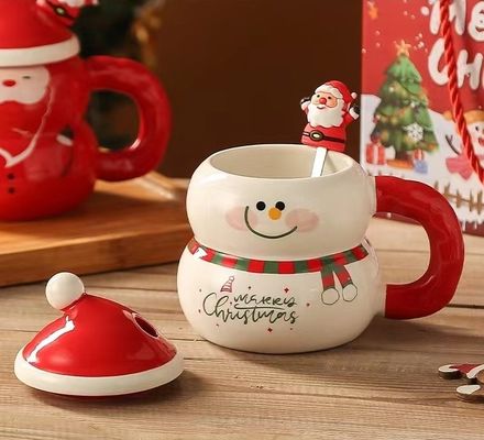 1 pièce garantie tasse de Noël en céramique avec logo personnalisé et cuillère