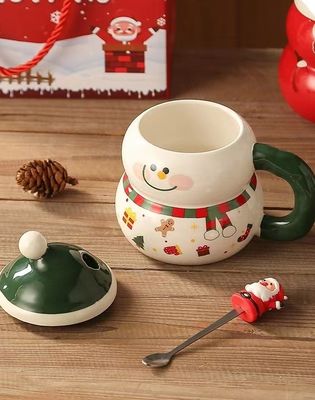 Porcelaine tasse de Noël Luxe cadeau ensemble avec cuillère boisson type tasses Fête d'occasion