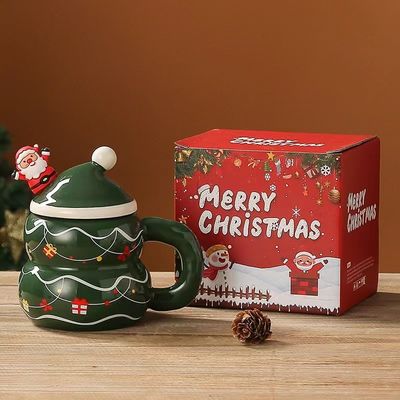 Porcelaine tasse de Noël Luxe cadeau ensemble avec cuillère boisson type tasses Fête d'occasion