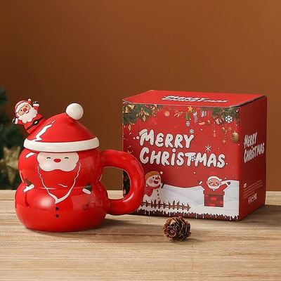Porcelaine tasse de Noël Luxe cadeau ensemble avec cuillère boisson type tasses Fête d'occasion