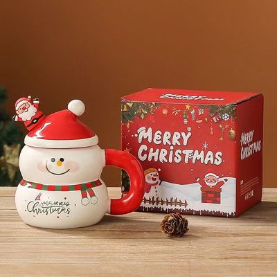 Porcelaine tasse de Noël Luxe cadeau ensemble avec cuillère boisson type tasses Fête d'occasion
