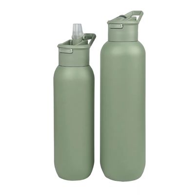 Flacon en acier inoxydable isolé sous vide avec poignée couvercle Armée vert 580ml et 1000ml