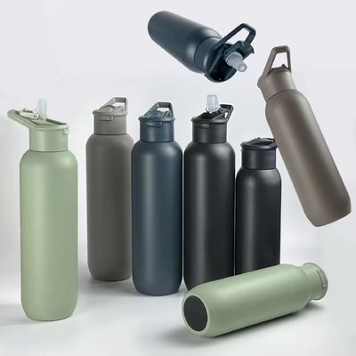 Flacon en acier inoxydable isolé sous vide avec poignée couvercle Armée vert 580ml et 1000ml
