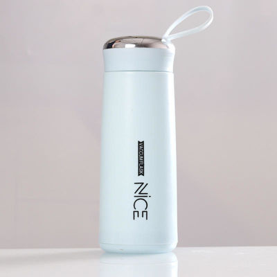Bouteille d'eau portable en verre mini à l' extérieur de 400 ml avec logo Lanyard