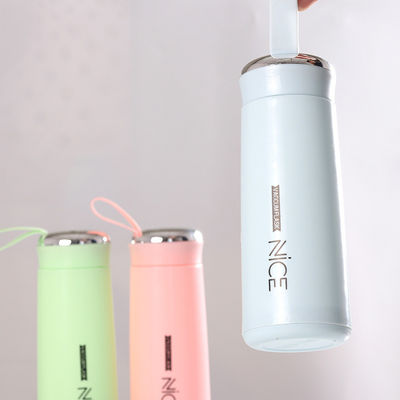 Bouteille d'eau portable en verre mini à l' extérieur de 400 ml avec logo Lanyard
