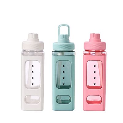 Bouteille d'eau potable imperméable à la fuite, carré raisonnable, 700 ml, avec couvercle, parfaite pour l'extérieur