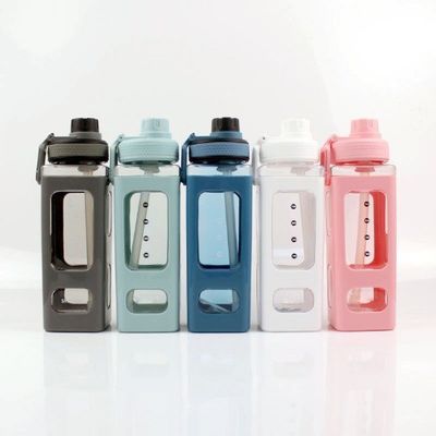 Bouteille d'eau potable imperméable à la fuite, carré raisonnable, 700 ml, avec couvercle, parfaite pour l'extérieur