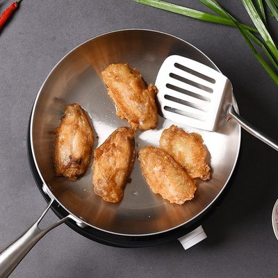 Poêle à frire en acier inoxydable pour ménage contemporain pour cuisinières à induction et poêles à gaz