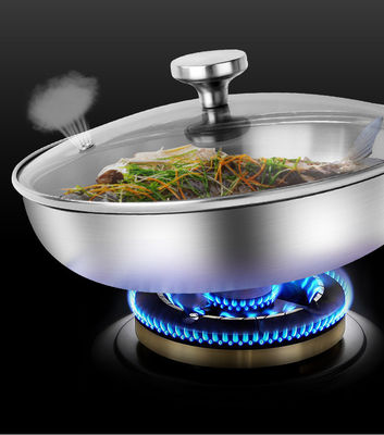 Poêle à frire en acier inoxydable pour ménage contemporain pour cuisinières à induction et poêles à gaz