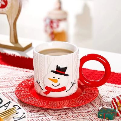 Moderne céramique à la mode type os de cadeau de Noël ensemble avec personnalité homme de neige design