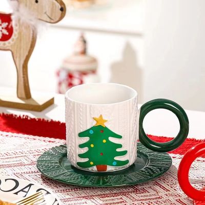 Une tasse de Noël décoration de maison tasse de cerf pour le style européen ensemble de vaisselle de Noël en céramique