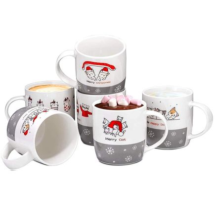 14 OZ tasse de café de Noël avec dessin de Père Noël drôle tasses personnalisées chocolat chaud