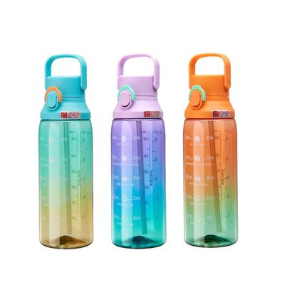 Bouteille d'eau de grande capacité personnalisée de 750 ml de couleur dégradée Portable avec horodatage