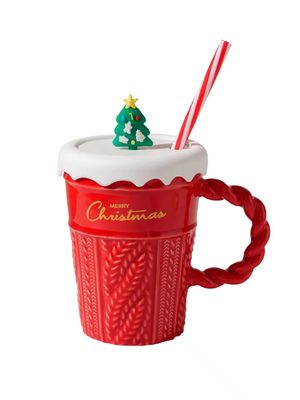 Cadeaux d'affaires Noël tasse de café en céramique tasses de thé tasses de Noël portables 400ml