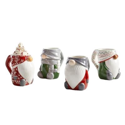 Une tasse en céramique de Noël personnalisée avec un design 3D de style dessin animé et une couleur personnalisée