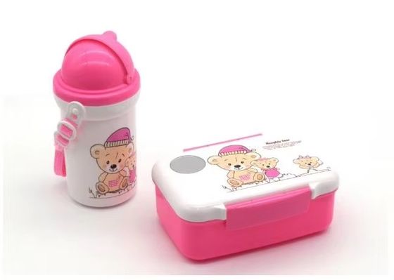 500ml bouilloire de paille boîte à lunch en plastique avec tasse d'eau ensemble parfait pour la variété de déjeuner